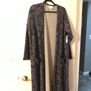 XL Lularoe Floral Sarah, Navy & White NWT